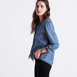 Madewell • Tie Sleeve Chambray Shirt
